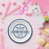 Aangepast meer, strand- en bootantenanker papieren bordje (Feest)