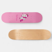 Aangepast meisjessparkly Roze Unicorn Skateboard (Horizontaal)