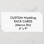 Aangepast menu en programma Kaarten 4 "x 9" Landsc (Voorkant / Achterkant)