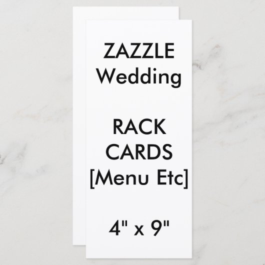 Aangepast menu en programmakaarten 9-inch x4-inch (Voorkant / Achterkant)
