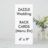 Aangepast menu en programmakaarten 9-inch x4-inch  (Staand voorkant)