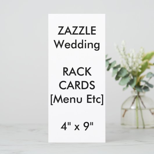 Aangepast menu en programmakaarten 9-inch x4-inch  (Staand voorkant)