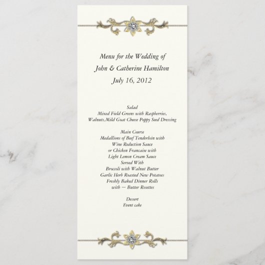 Aangepast menu Skinny Weduwtabel (Voorkant)