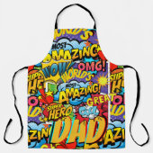 Aangepast merk DAD-cadeau - Strips Superheld Fun N Schort (Voorkant)