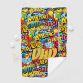 Aangepast merk DAD Gift - Comic Superhero Fun Name Golfhanddoek (Insitu)