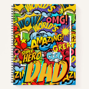 Aangepast merk DAD Gift - Comic Superhero Fun Name Notitieboek