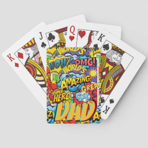 Aangepast merk DAD Gift - Comic Superhero Fun Name Pokerkaarten