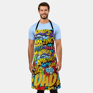 Aangepast merk DAD Gift - Comic Superhero Fun Name Schort