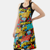 Aangepast merk DAD Gift - Comic Superhero Fun Name Schort (Insitu)