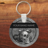 Aangepast merk Merch Skull Rock Musicus Sleutelhanger (Voorkant)