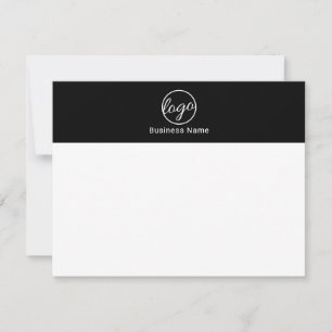 Aangepast merk Simple Company Black Business Logo Notitiekaartje