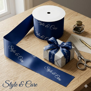 Aangepast merknaam patroon stijlvol navy lint