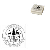 Aangepast Merry Christmas Deer Retouradres Rubberstempel (Gestempeld)
