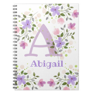 Aangepast met monogram en naam Abigail Notitieboek