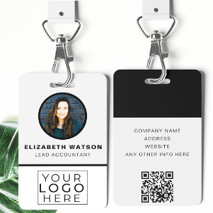 Aangepast met QR-code Uw Logo-bedrijfsmedewerker I Badge