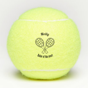 Aangepast met zwarte en witte tennis-logo tennisballen