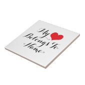 Aangepast mijn hart behoort tot<Name> Tegeltje (Zijkant)