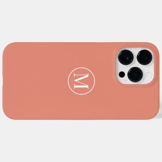 Aangepast minimaal Elegant Monogram Sinaasappel Pe Case-Mate iPhone Case (Achterkant (horizontaal))