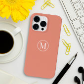 Aangepast minimaal Elegant Monogram Sinaasappel Pe Case-Mate iPhone Case