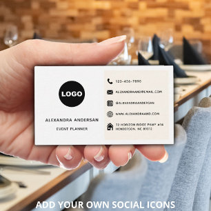 Aangepast minimaal logo voor sociale media pictogr visitekaartje