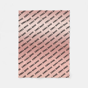 Aangepast minimalistisch baby naam herhalend patro fleece deken