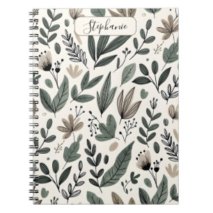 Aangepast minimalistisch botanisch journaal ontwer notitieboek