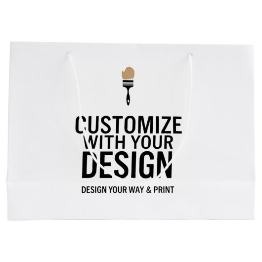 Aangepast Minimalistisch Gepersonaliseerd Bedrijfs Groot Cadeauzakje (Achterkant)