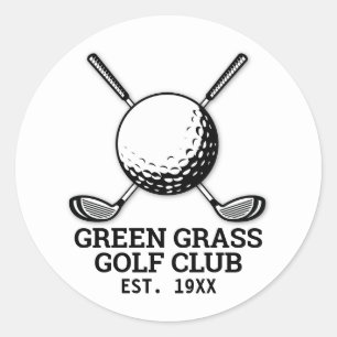 Aangepast minimalistisch golfclublogo-ontwerp ronde sticker