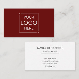 Aangepast minimalistisch Logo Modern Maroon Profes Visitekaartje