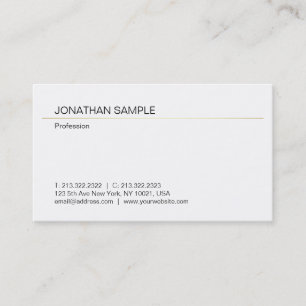 Aangepast minimalistisch modern Elegant Gold White Visitekaartje