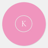 Aangepast minimalistisch monogram ronde sticker (Voorkant)