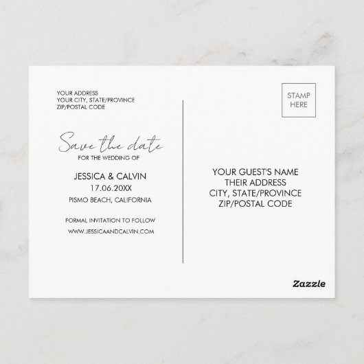 Aangepast minimum om het Briefkaart voor datumbrui (Achterkant)