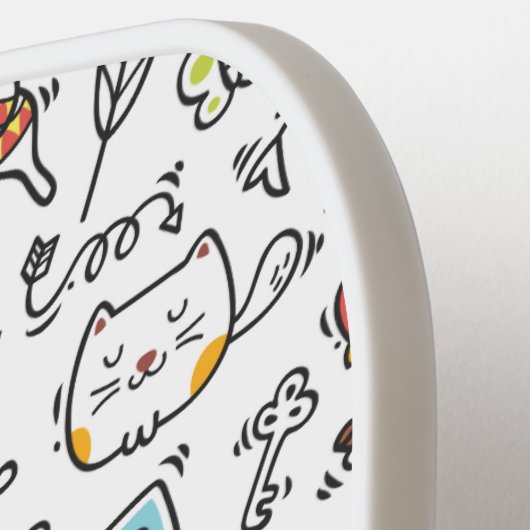 Aangepast model van het Kawaii-patroon Pickleball Paddle (Links Detail)