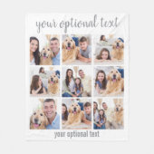 Aangepast Modern 9 Photo Collage Fleece Deken (Voorkant)