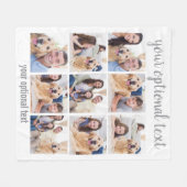 Aangepast Modern 9 Photo Collage Fleece Deken (Voorkant (Horizontaal))