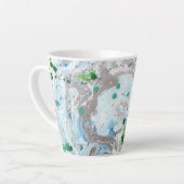 Aangepast modern Abstract roze blauw groen wit Latte Mok (Linkerhoek)