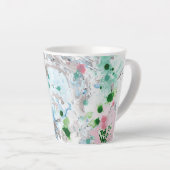 Aangepast modern Abstract roze blauw groen wit Latte Mok (Rechterhoek)
