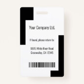 Aangepast modern bedrijfsmedewerker ID-badge zwart Badge (Achterkant)