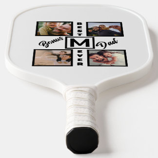 Aangepast modern bonus pa Stepdad 4 Foto Collage Pickleball Paddle