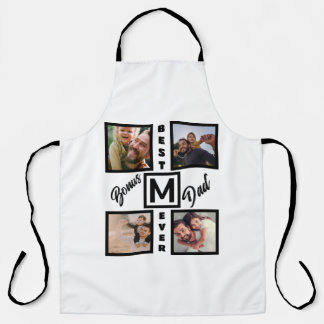 Aangepast modern bonus pa Stepdad 4 Foto Collage Schort