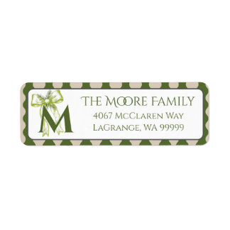 Aangepast modern cottage groene streep retouradres etiket