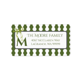 Aangepast modern cottage groene streep retouradres etiket