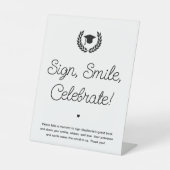 Aangepast Modern Eenvoudig Afstudeerfeest Gastenbo Reclamebord Met Voetstuk (Voorkant)