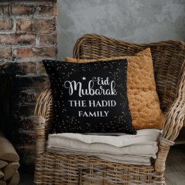 Aangepast modern Eid Mubarak Black Eid Sierkussen