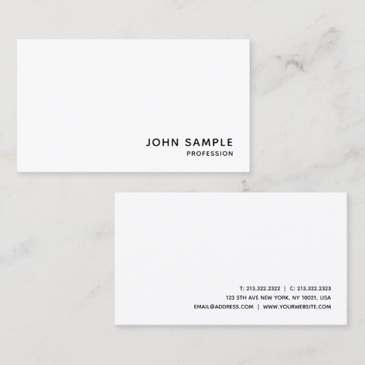 Aangepast, modern, elegant, eenvoudig visitekaartje (Voorkant / Achterkant)