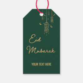 Aangepast modern Elegant Eid Mubarak Green Eid Cadeaulabel