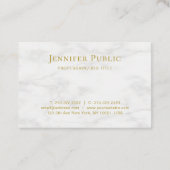 Aangepast, modern elegant Gold Text White Marble Visitekaartje (Achterkant)