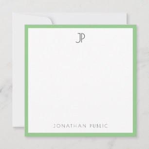 Aangepast modern elegant monogram Trendy Slank Notitiekaartje