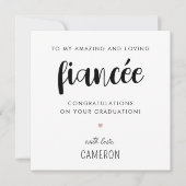 Aangepast modern en Schattige Fiancée Afstuderen Kaart (Voorkant)