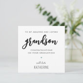 Aangepast modern en Schattige kleinzoon Afstuderen Kaart (Staand voorkant)